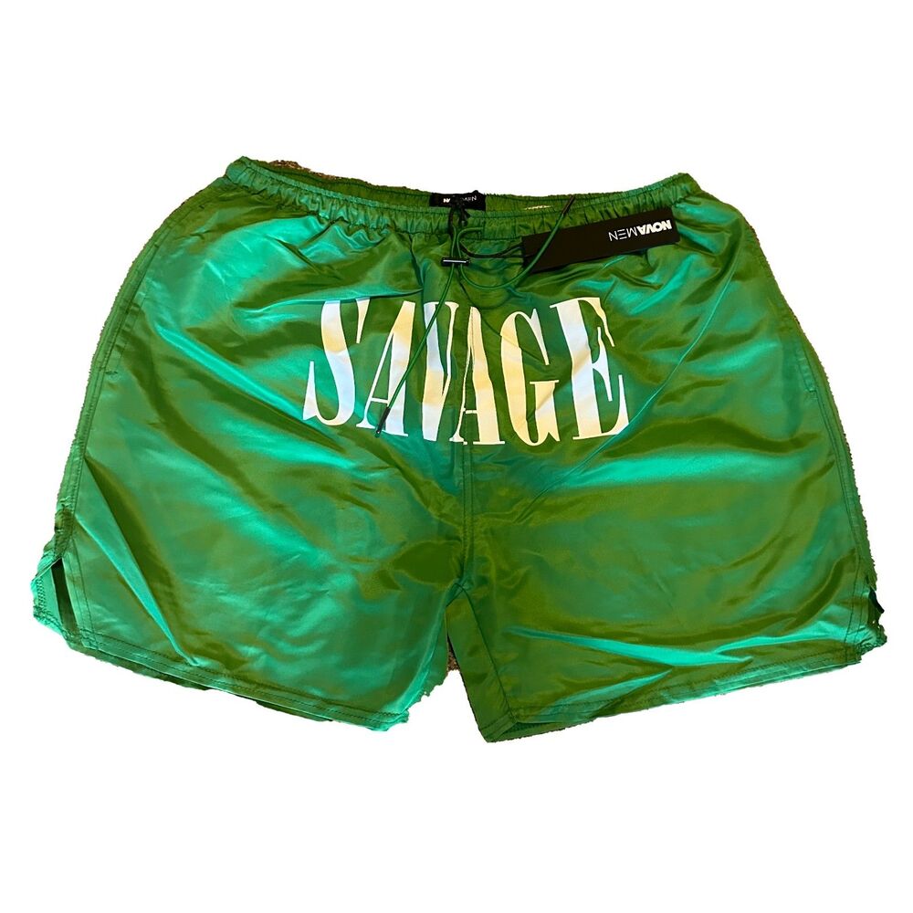 Green SAVAGE shorts - Mesh lined - size L - NWT